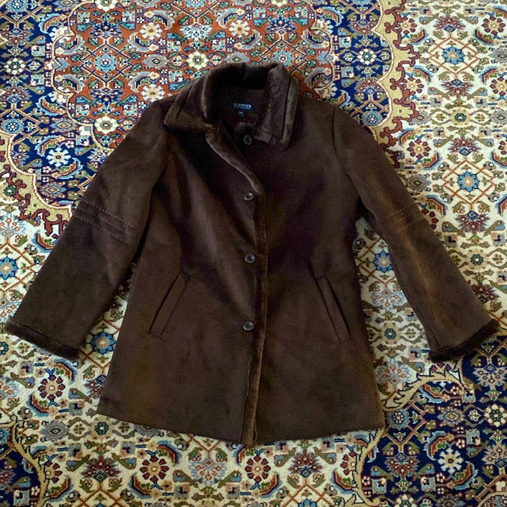 Liz Claiborne Faux Suede and Fur Lined Coat